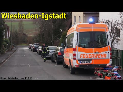 [Brennende Gasleitung am Gebäude] Großeinsatz in Wiesbaden-Igstadt