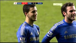 Eden Hazard kicks ball boy