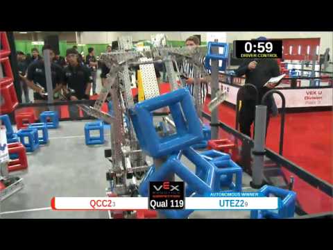 2015 VEXU Q119 - QCC2 vs UTEZ2 - 49 to 56-Division Div-VEX U-VEX Worlds 2015