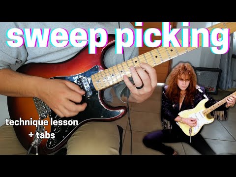 Learn to sweep pick in 6 minutes! | Simple guitar lesson with tabs