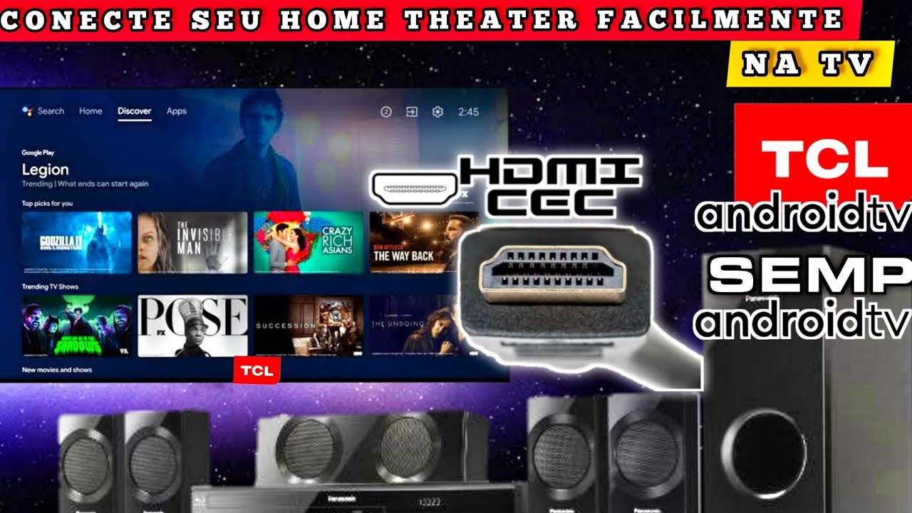 COMO INSTALAR HOME THEATER NA TV TCL ANDROID PELO HDMI | 2023