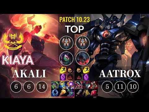 GAM Kiaya Akali vs Aatrox Top - KR Patch 10.23
