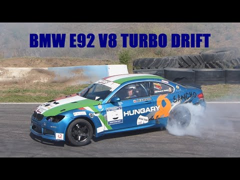 BMW E92 M60B44 4.4 V8 turbo burnout and drifting