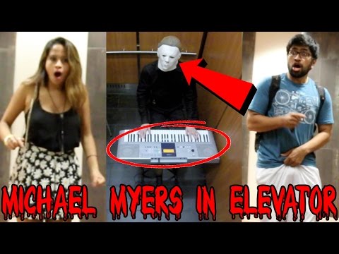 MICHAEL MYERS PLAYS PIANO IN ELEVATOR PRANK (Public Reactions)