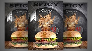 Burger Restaurant Flyer Design - Photoshop Tutorial