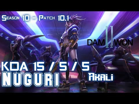 DWG Nuguri AKALI vs AATROX Top - Patch 10.1 KR Ranked