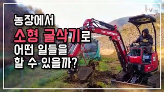 소형 굴삭기를 임대 해서 농촌의 과수원에서 이 많은 일을 해냈습니다!