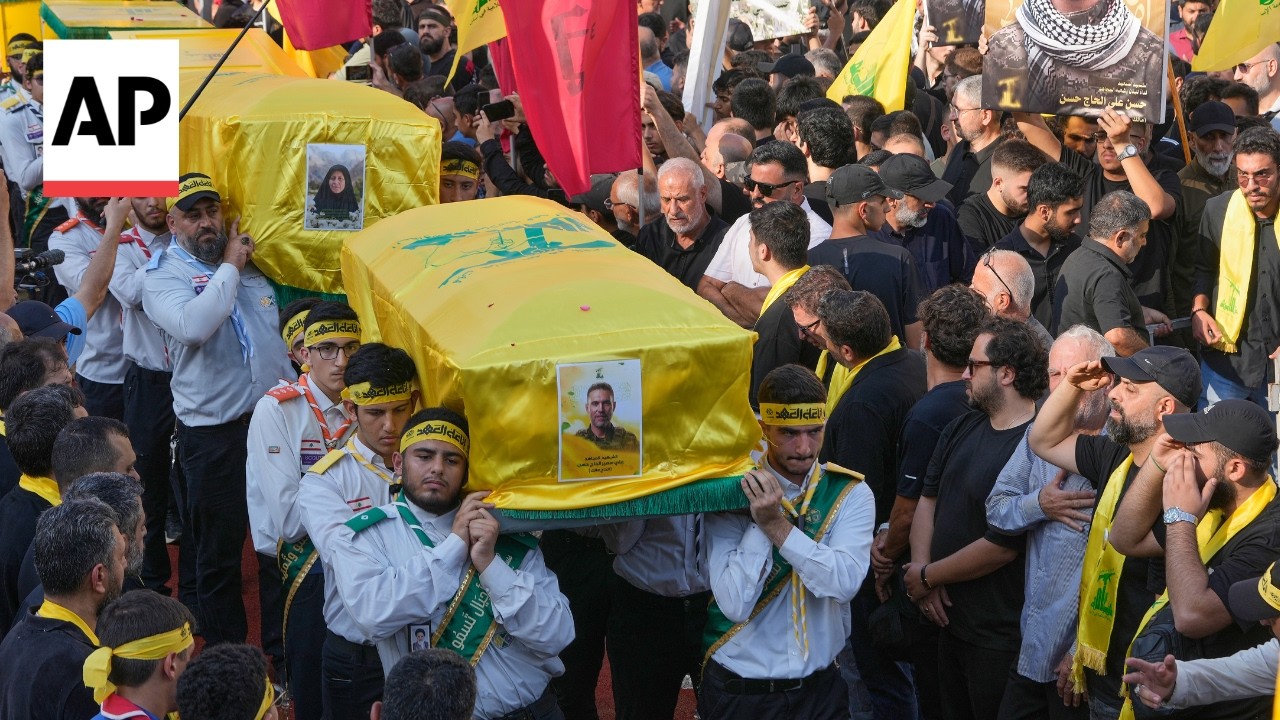 Video: AP reports Hezbollah funeral for family of six killed in southern Lebanon airstrike