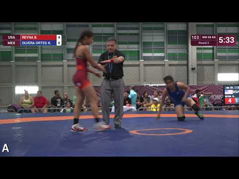 Round 3 WW - 59 kg: B. REYNA (USA) v. K. OLVERA ORTEG (MEX)