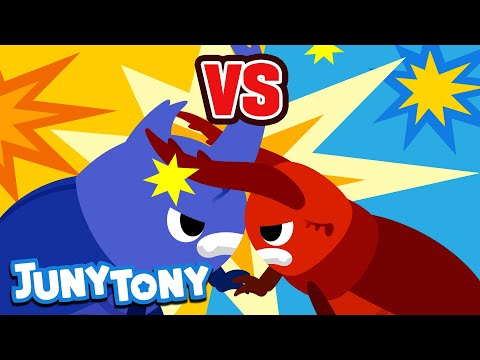 Rhino Beetle vs. Stag Beetle | JunyTony Versus Series Ep.4 | Insect Song for kids | JunyTony