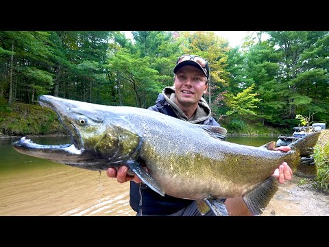 FLOAT FISHING for FALL KINGS - Solo Salmon Camp on the River!