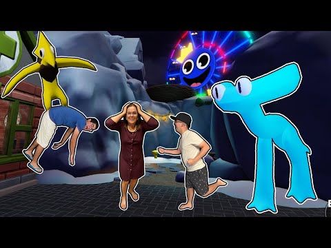 A FAMÍLIA TODA ENTROU NO PARQUE DO AZUL BABÃO!! - Rainbow Friends capítulo 2