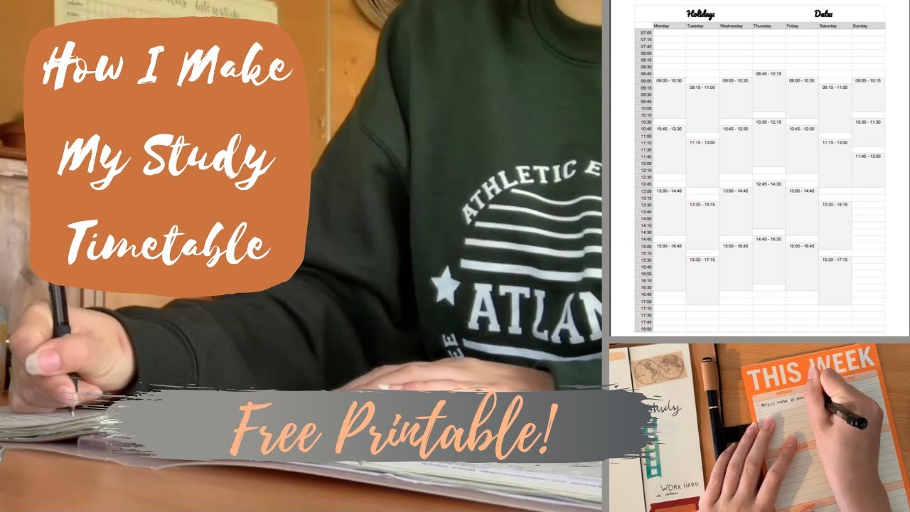 How I Make my Study Timetables // free printable