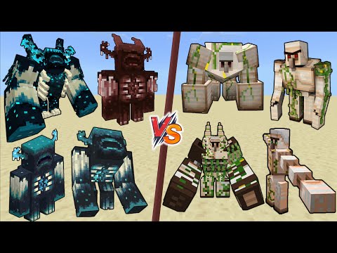 ALL WARDENS vs ALL IRON GOLEMS in Minecraft - All Mutant Wadens vs Mutant Iron Golems