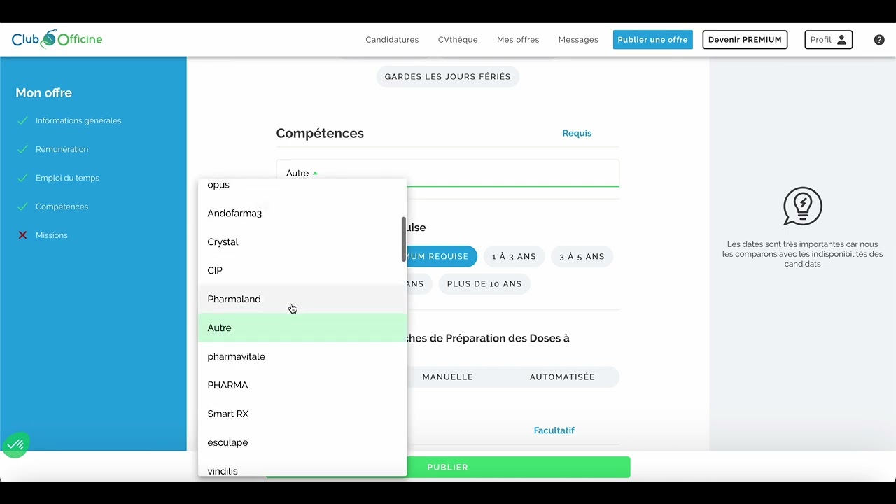 Comment publier une offre sur ClubOfficine — vidéo tutoriel