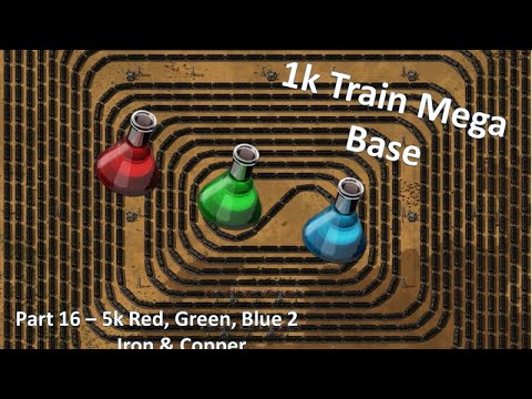 1k Train Mega Base - Factorio Lets Play Pt16  - 5k RGB