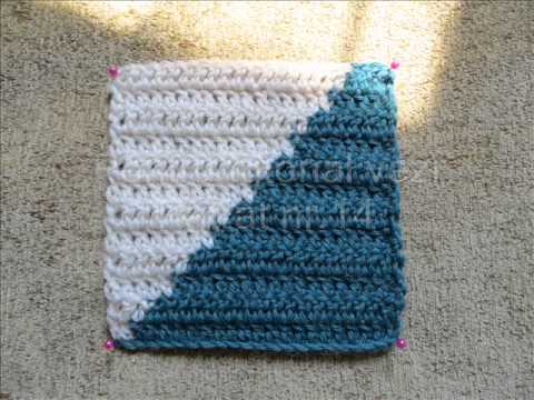 Patrat nr.17 "Model diagonal in doua culori" - Usor de crosetat