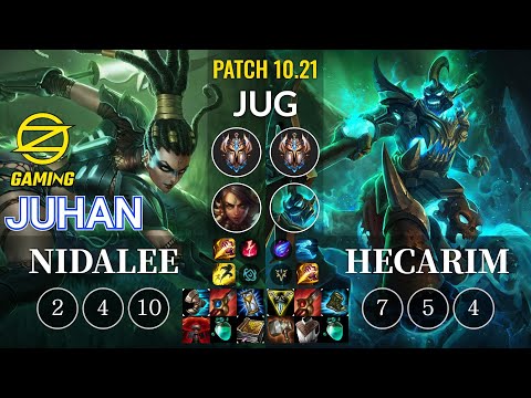 OZ Juhan Nidalee vs Hecarim Jungle - KR Patch 10.21
