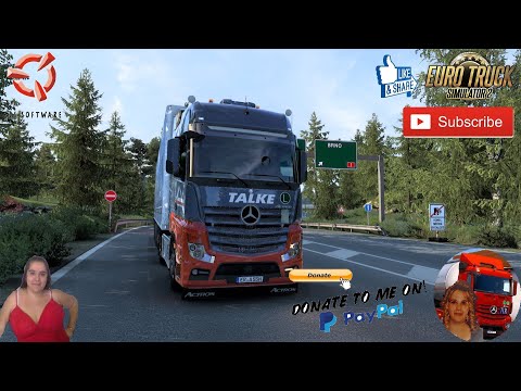 Euro Truck Simulator 2 (1.40) Mercedes Actros MP4 by Nikola and Lamberet Trailer + DLC's & Mods