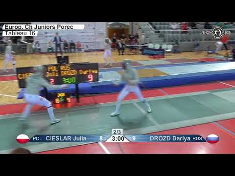 2020 xx T16 05 F S Individual Porec CRO ZC Juniors GREEN DROZD RUS vs CIESLAR POL