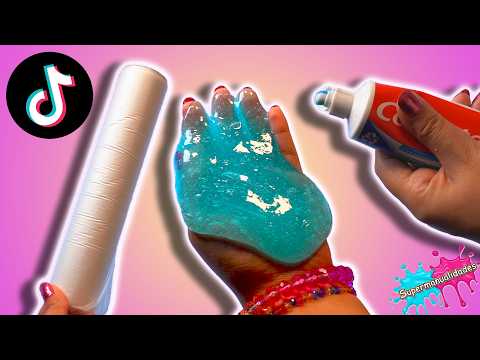 Trying Tiktok's Slime recipes without glue #6 - Supermanualidades