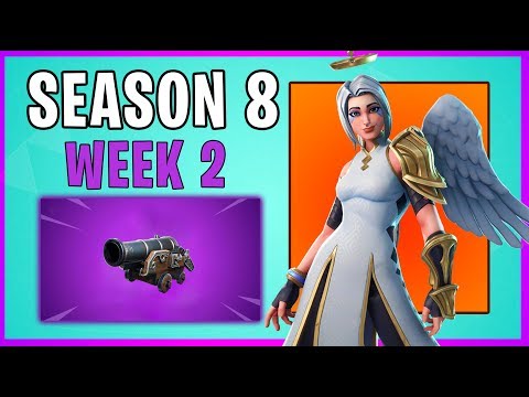 Fortnite Season 8 Week 2 - All Challenge Guide (Secret Banner, N/S/E/W Locations, cannons!)