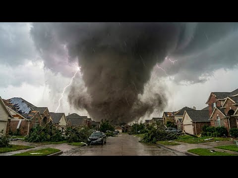 Chaos in Houston! Twister Shreds Homes and Snaps Trees Apart