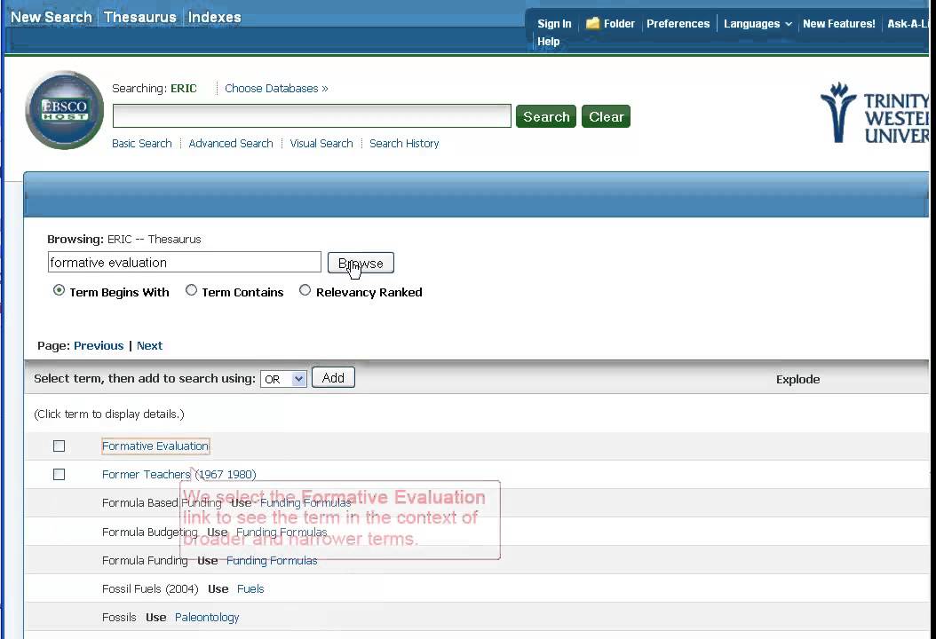 ERIC Thesaurus Tutorial