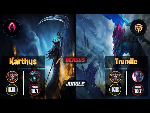 GrandMaster KARTHUS [Dark Harvest] (Jungle) VS  TRUNDLE - Grandmaster KR Patch 10.7