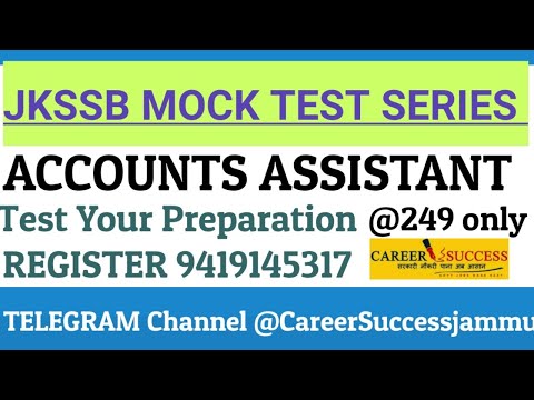 #JKSSB UPDATE | MOCK TEST SERIES Launched By @Career Success.Register now 9419145317