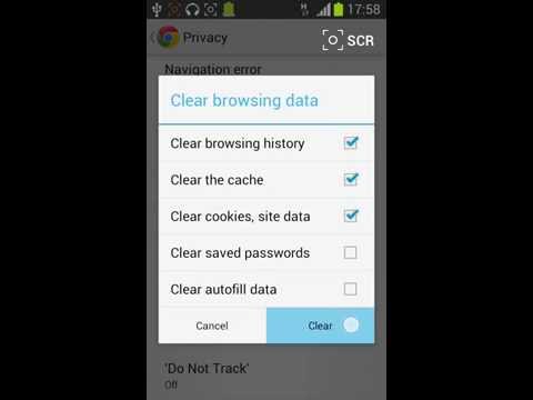 How to clear Cache, Browsing data and Cookies from Android Chrome browser