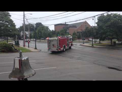 Braintree Fire Engine 1 ladder 2 responding to a car fire at best buy parking lot