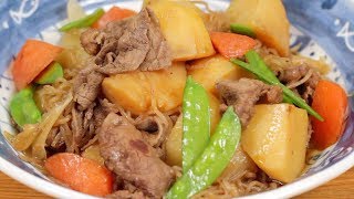 Nikujaga Recipe (Beef and Potatoes Stewed in Savory Soy Sauce Based Dashi Broth) | Cooking with Dog