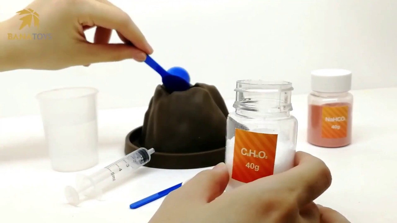 Volcano eruption experiment educational stem science toy for kids