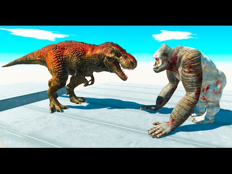 T - REX on Wobbly Buildings vs ALL UNITS! Animal Revolt Battle Simulator