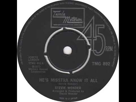 UK New Entry 1974 (76) Stevie Wonder - He's Misstra Know It All