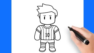 Como dibujar a LIONEL PESSI de Stumble Guys