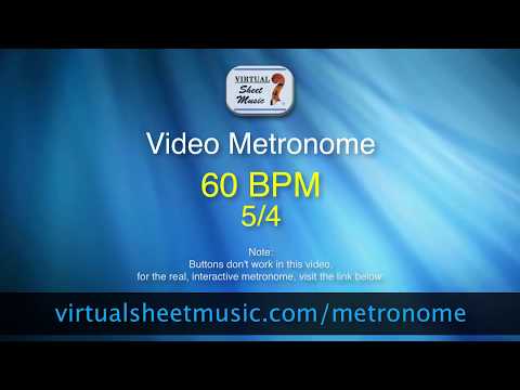 Video Metronome - 60 BPM (Beats Per Minute) 5/4 - Metronome Click Track