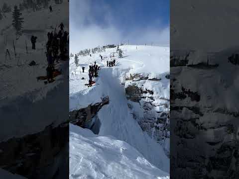 Another angle of my double backflip attempt into Corbet’s #kingsandqueens #skiing #jacksonhole