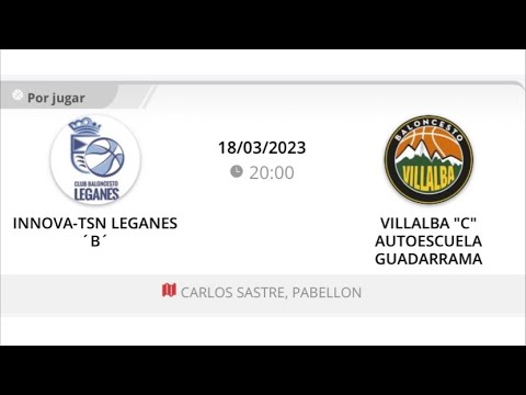 Cadete masc C INNOVA-TSN LEGANES - VILLALBA AUTOESCUELA GUADARRAMA