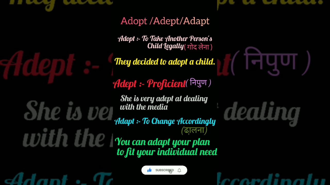 Adopt Or Adept Or Adapt? | Confusing Word