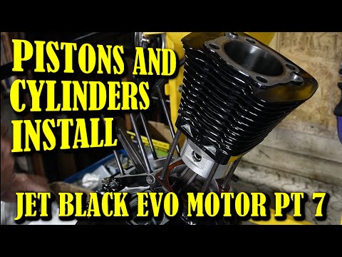 EVO ENGINE REBUILD, PISTONS AND CYLINDERS INSTALL . PITCH BLACK EVO PART 7
