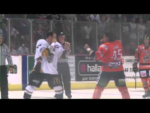 Colt King vs Guillaume Lepine EIHL fight 16-10-11