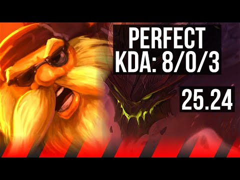 GRAGAS vs MALPHITE (TOP) | Perfect KDA: 8/0/3 | KR Grandmaster | 25.24