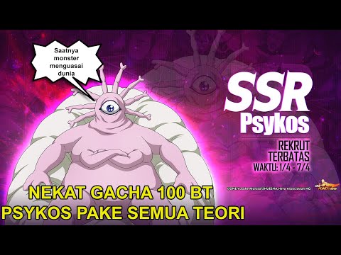 NEKAT GACHA 100 BT PSYKOS PAKE SEMUA TEORI - ONE PUNCH MAN THE STRONGEST