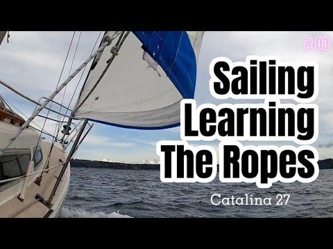 Beginners Sailing Cruiser Catalina 27 Sailboat Learning To Tie Off Jib Sheet With A Cleat Hitch