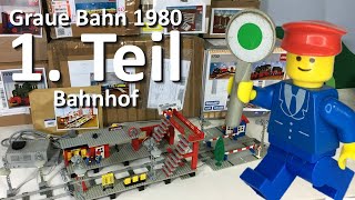 LEGO® Bahnhof 7822 mit Beleuchtung als 1. Teil der Grauen Eisenbahn von 1980