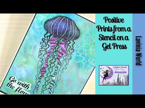 Lavinia World - Positive Prints from a Stencil on a Gel Press