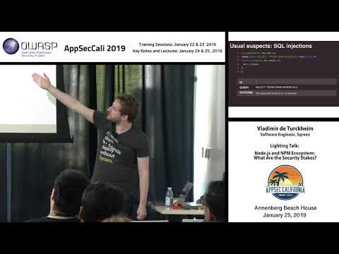 AppSecCali 2019 Lightning Talk - Node.js and NPM Ecosystem: What are the Security Stakes?