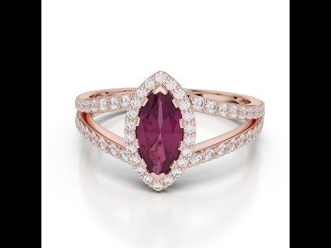 AGnSons RGold Ruby Diamond Ring 1068